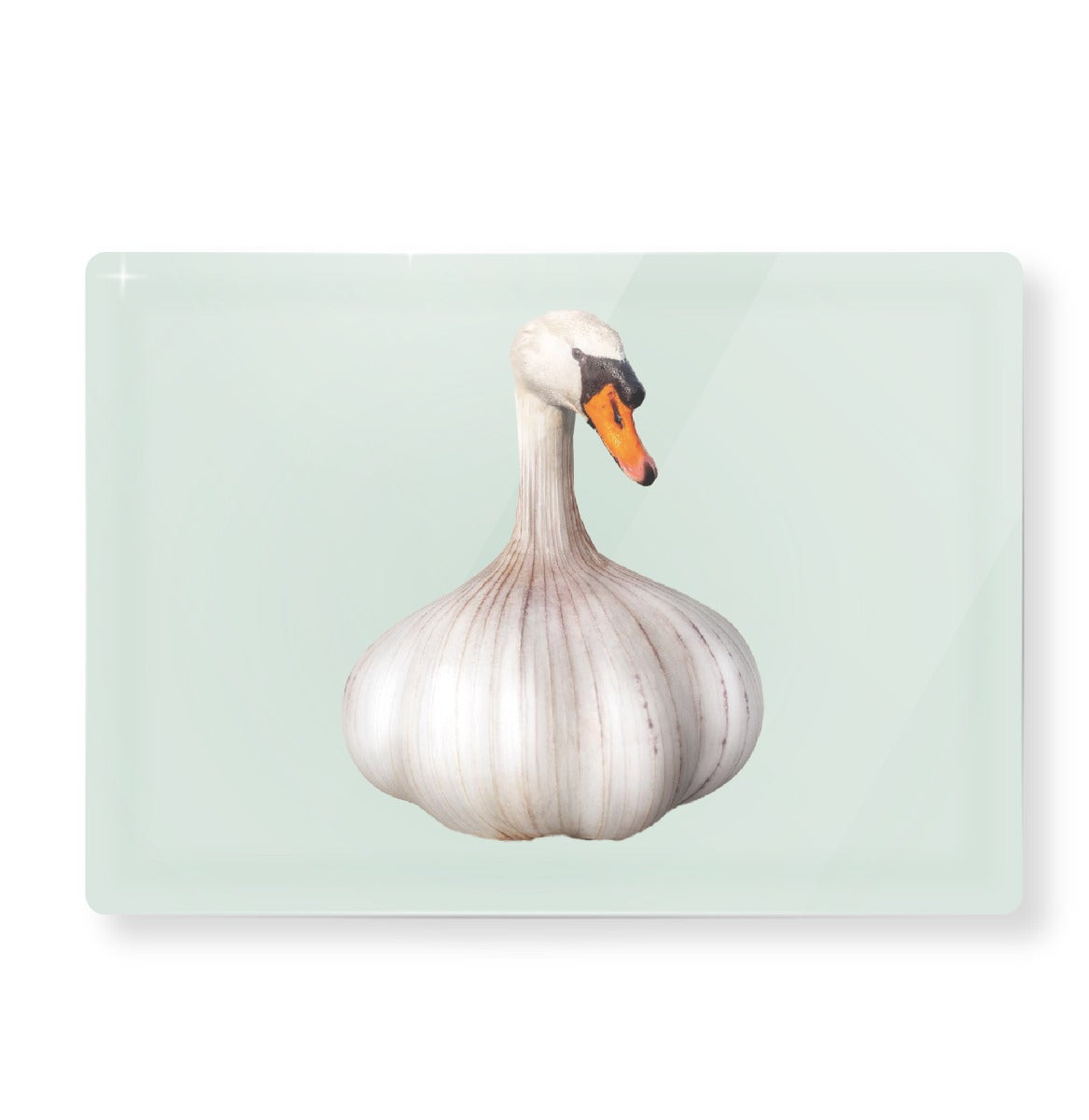 Tagliere in vetro - 30x20cm / Decoro Aglio