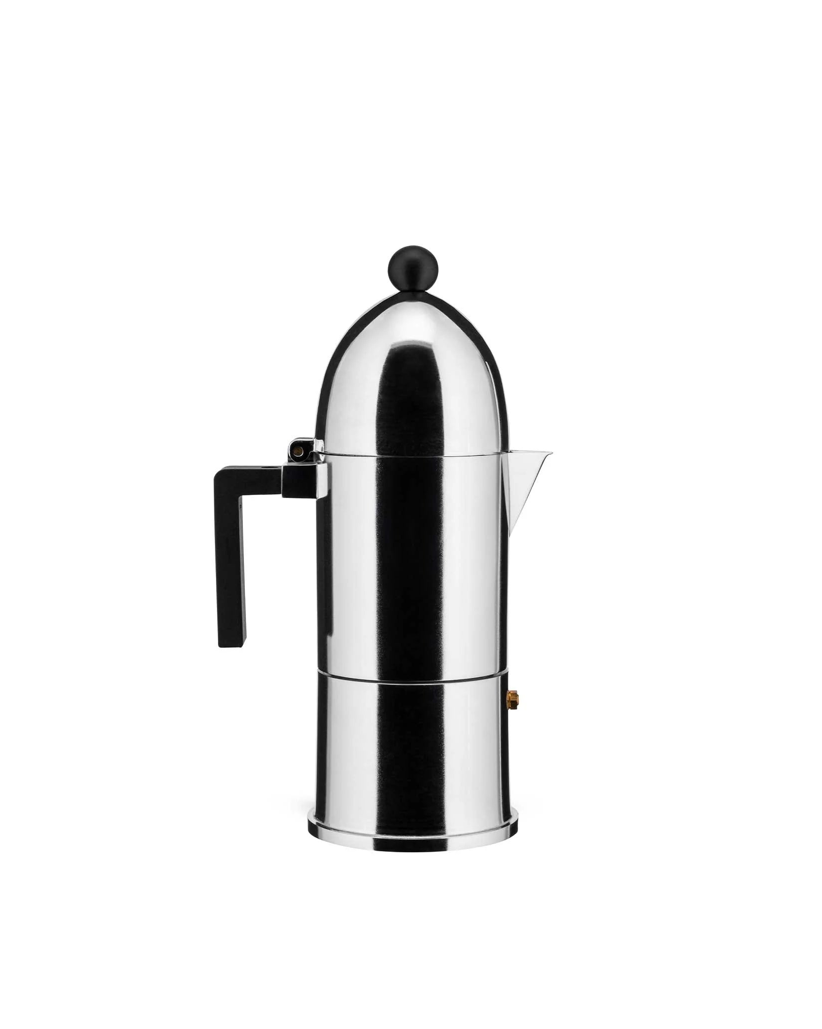Alessi - La Cupola caffettiera espresso 6 tazze manico e pomolo nero