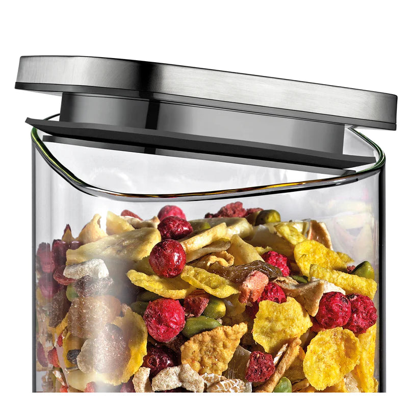 Barattolo quadrato "Cubo" con coperchio a finestra