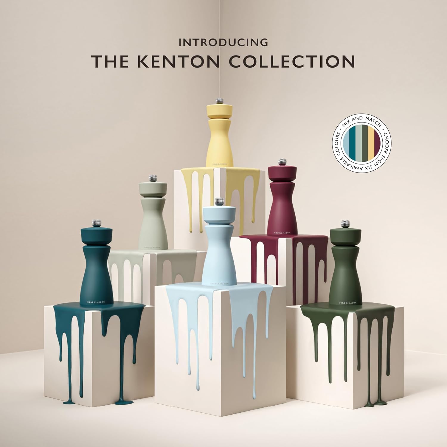 kenton salt-/pepper mill sage 15cm - macina in ceramica