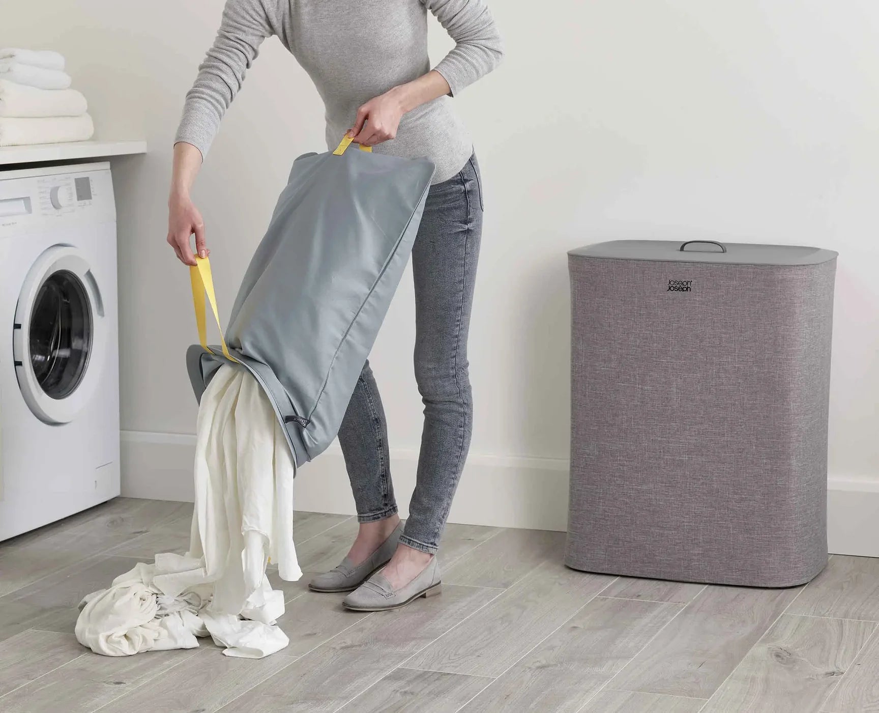 Tota 90L Cesto separatore per biancheria di colore grigio