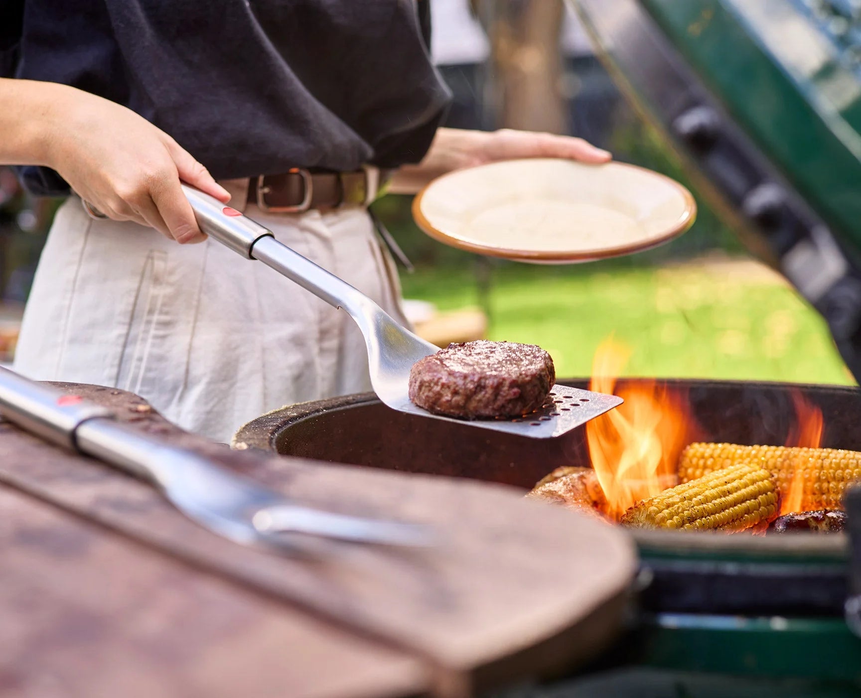 GrillOut - Giratutto per BBQ - manico allungabile / acciaio inox