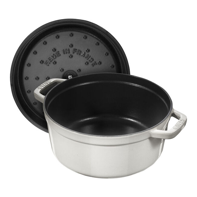 Cocotte rotonda - 24 cm, color tartufo bianco