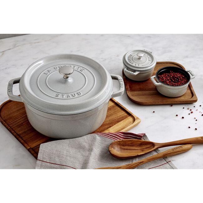 Cocotte rotonda - 24 cm, color tartufo bianco