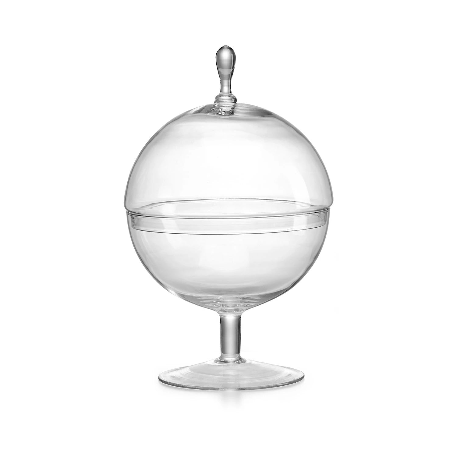 "Le Sfere" barattolo trasparente con coperchio con piede - 23cm