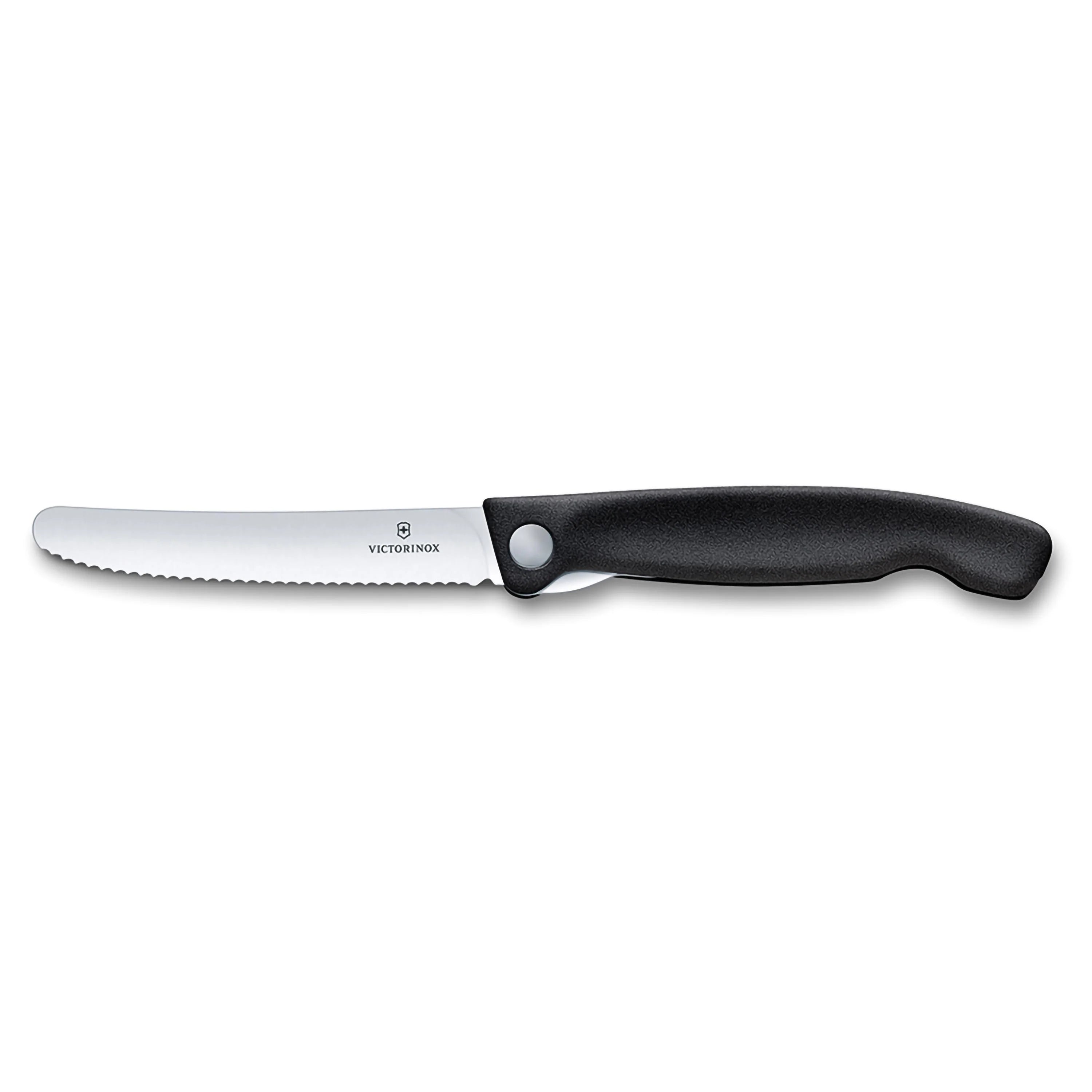 Coltello tavola ondulato - pieghevole / Nero