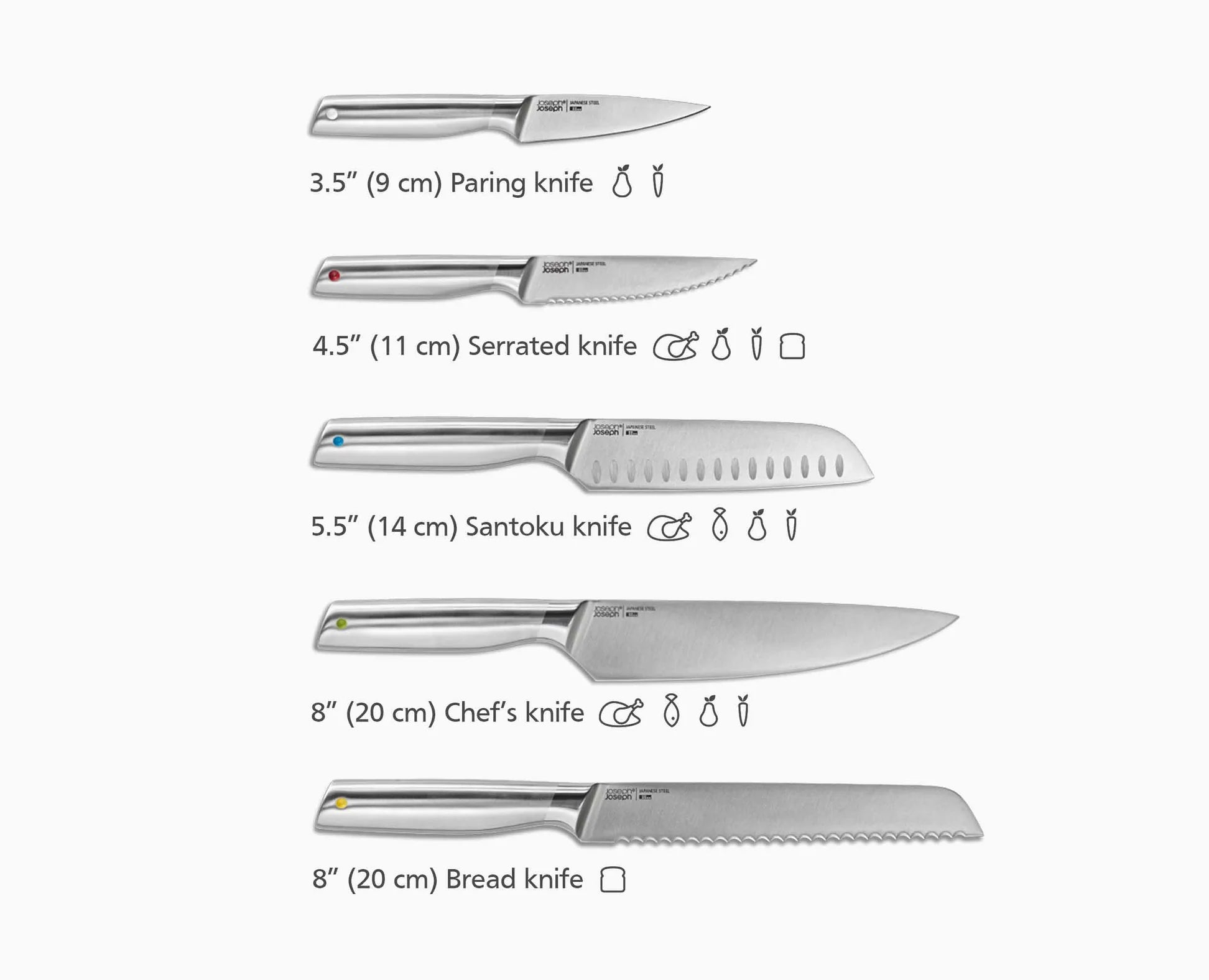 Set di coltelli in acciaio Elevate™ con vassoio in bambù a cassetto