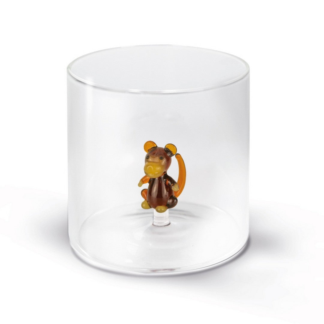 Wd Lifestyle Bicchiere in vetro borosilicato figura Scimmia