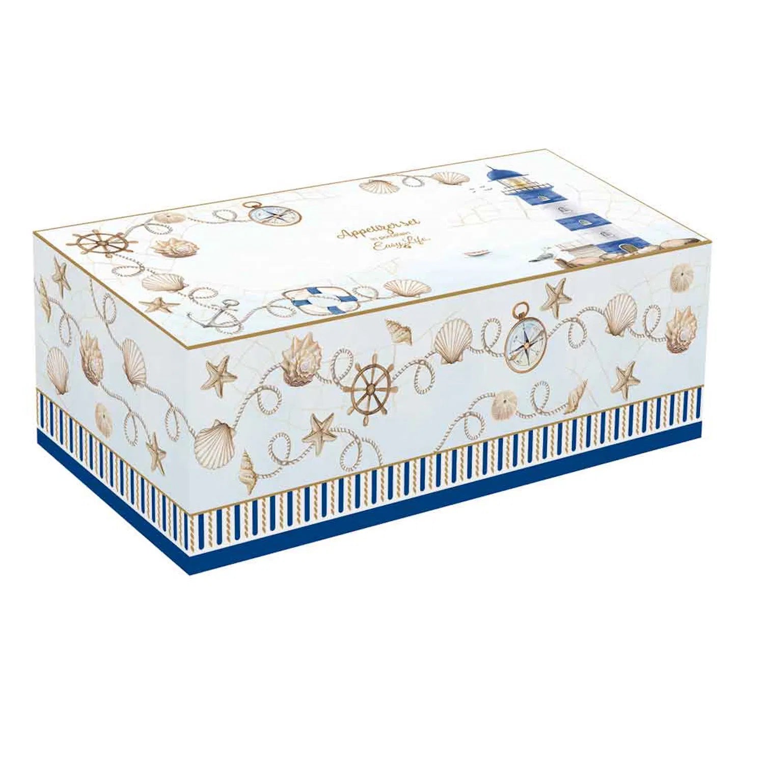 Set aperitivo in bamboo con 4 ciotole in porcellana in - BLUE LIGHTHOUSE