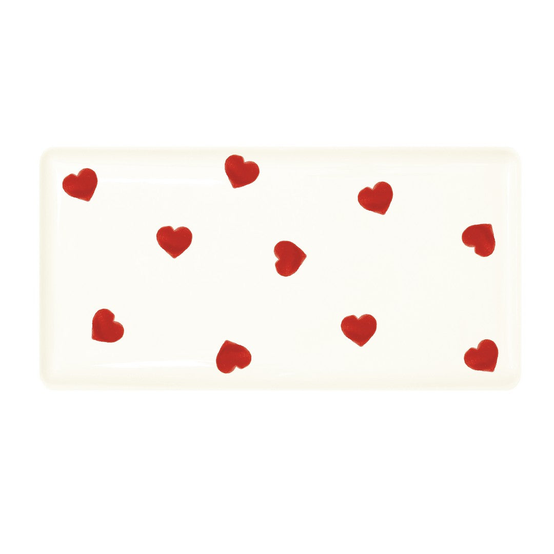 Easy Life vassoio 39,5x20 cm in ceramica dipinta a mano color rosso mix