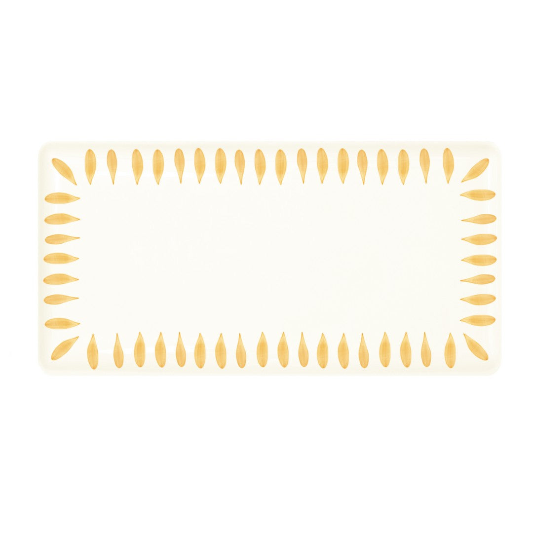 Easy Life vassoio 39,5x20 cm in ceramica dipinta a mano colore mix giallo