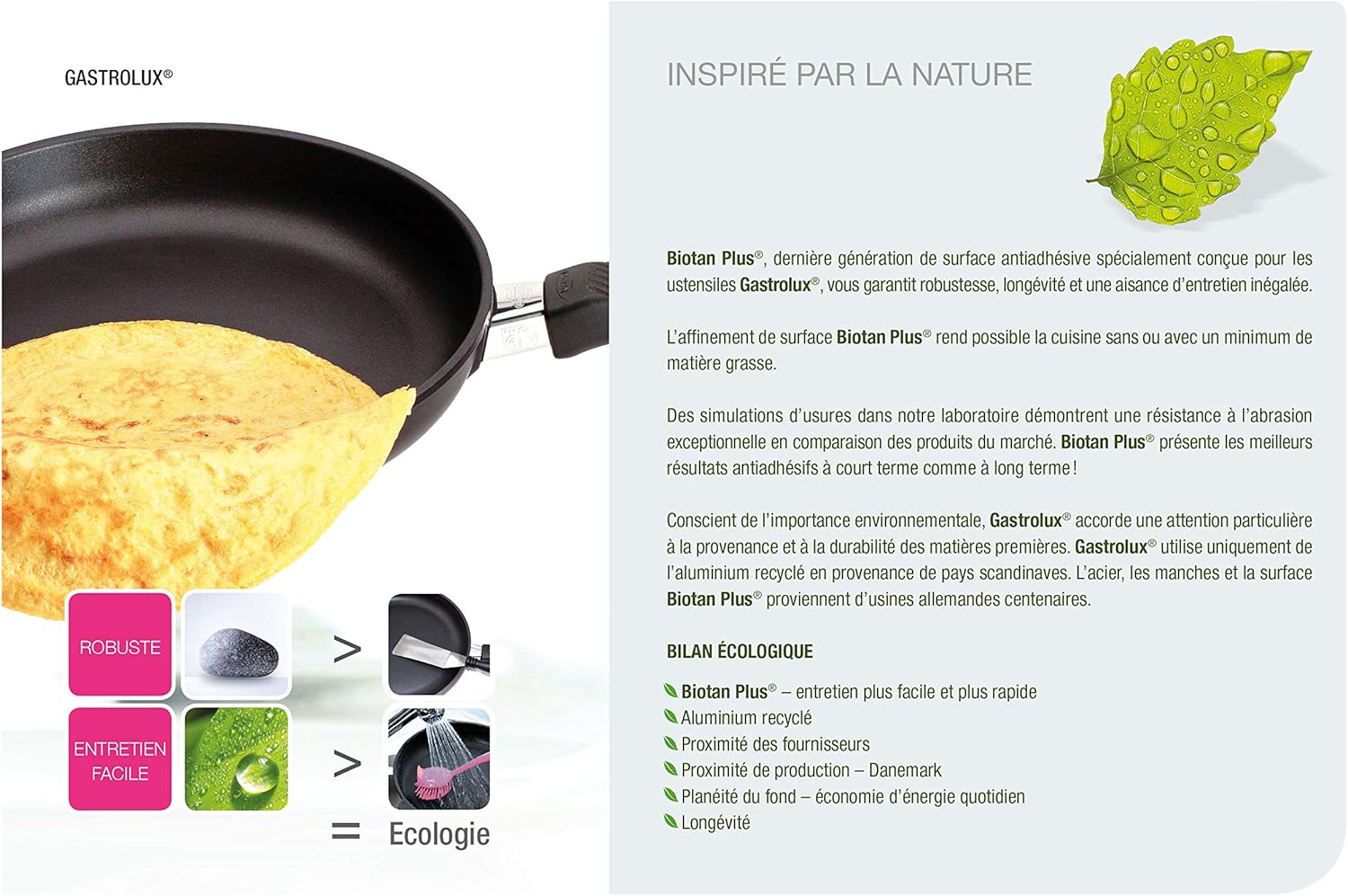 Gastrolux , Biotan, Frying Pan 20 cm INDUCTION with Detachable Handle