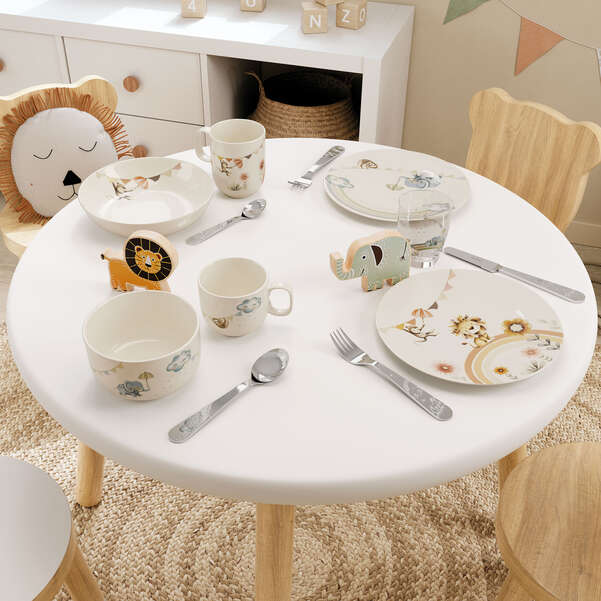 Boho Kids Set di stoviglie per bambini 3 pz. blu, Premium Porcelain