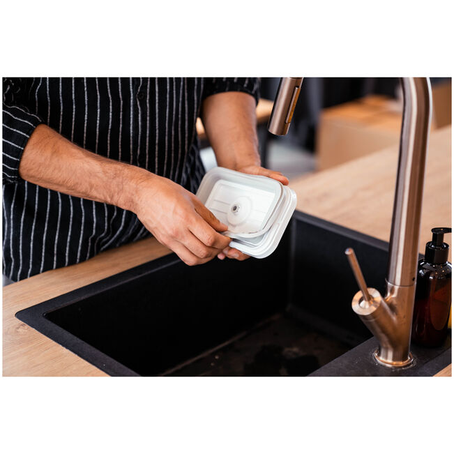 Fresh & Save Contenitore sottovuoto S, vetro, grigio