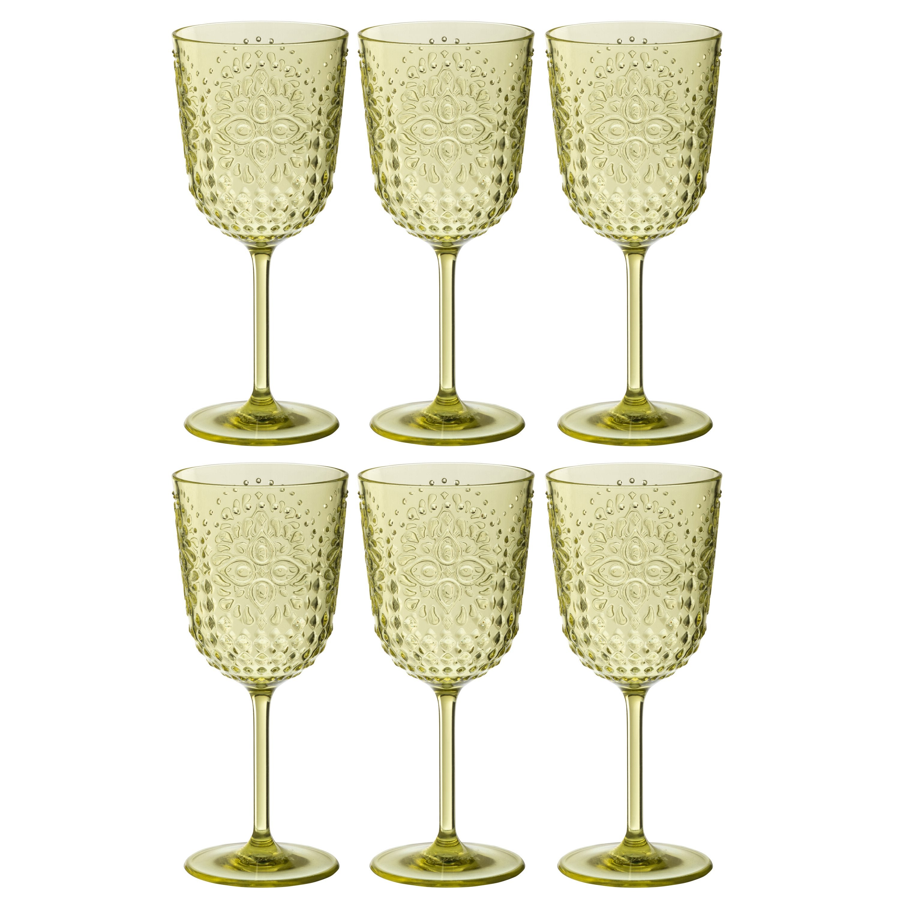 J-Line bicchiere da vino Acrilico - plastica - verde - confezione da 6