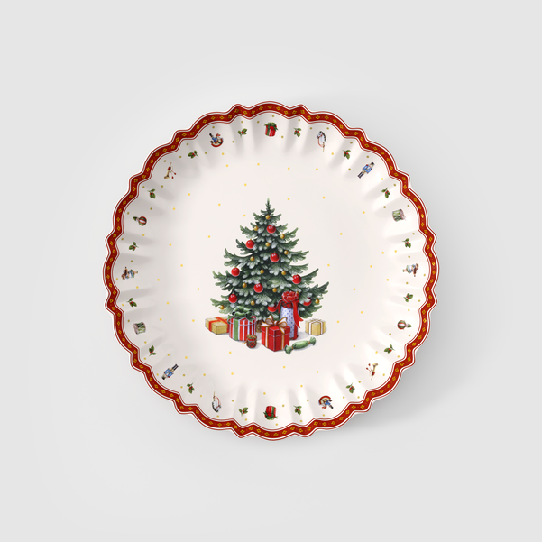 Toy's Delight Piatto da portata rosso, Ø45,7 cm, Premium Porcelain