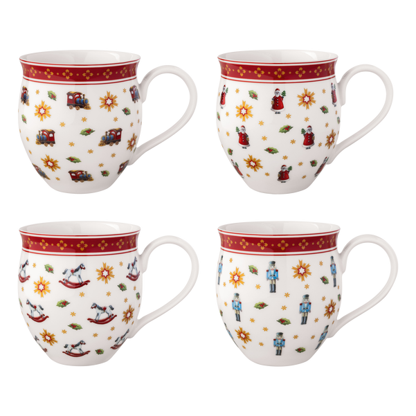 Toy's Delight Set di 4 tazze anniversario multicolore, Premium Porcelain