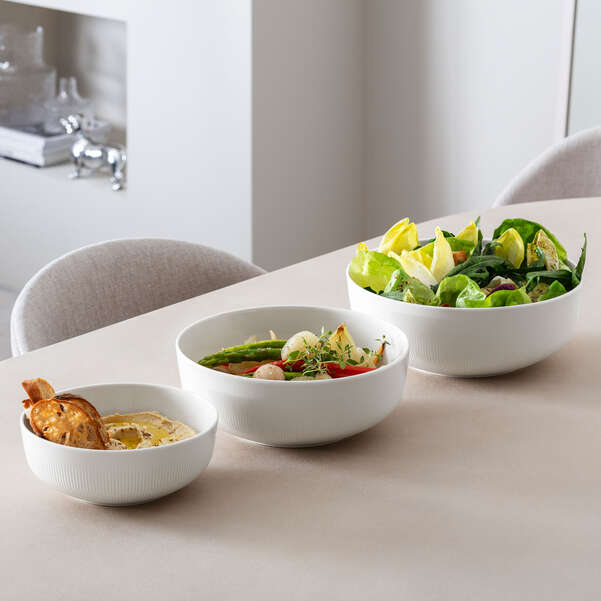 Afina Insalatiera/ Scodella da portata bianca, 2 l, Premium Porcelain