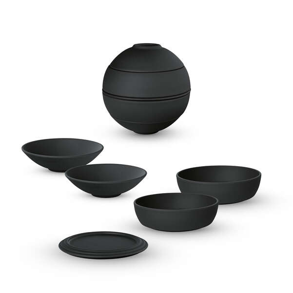 La petite Boule Set per l'aperitivo nero, Premium Porcelain