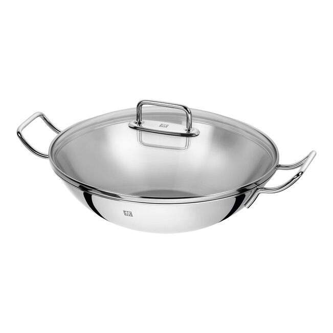 Plus Wok - 32 cm, 18/10 acciaio inossidabile