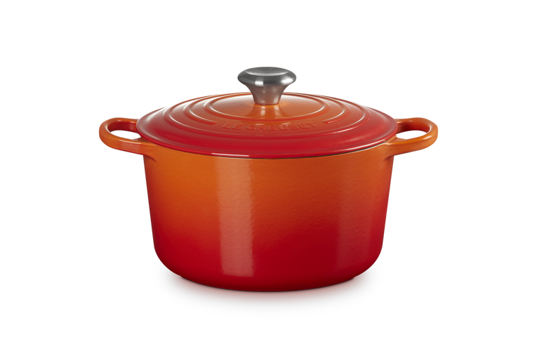 Cocotte profonda rotonda Evolution in ghisa vetrificata - 24 cm, 5L Arancio