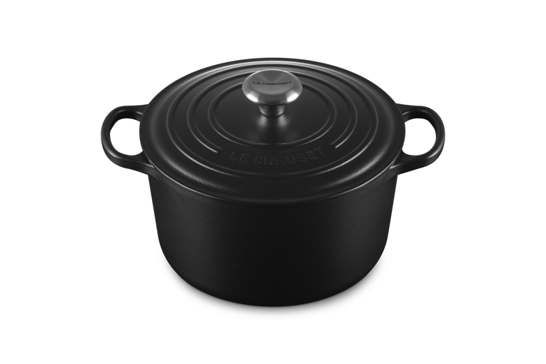 Cocotte profonda rotonda Evolution in ghisa vetrificata - 24 cm - nero matt