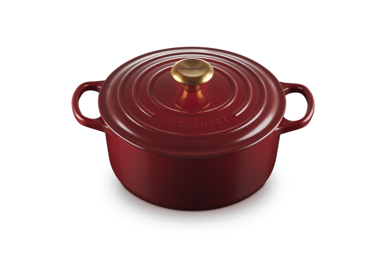 Cocotte rotonda Evolution in ghisa vetrificata - 24 cm - colore garnet