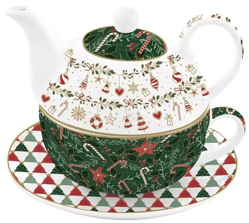 Easy life - Tea for one 350 ml - tisaniera con tazza " FANCY CHRISTMAS "