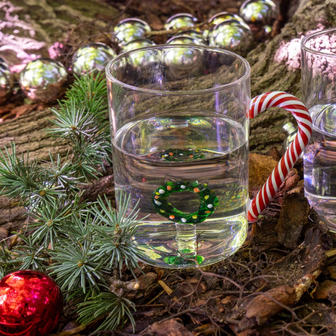 WD LifeStyle - Tazza Vetro Borosilicato 420 Ml Decoro Ghirlanda