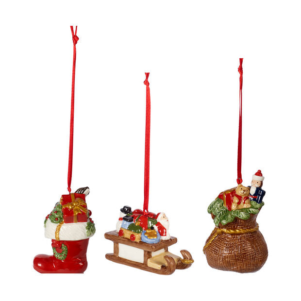 Villeroy & Boch, Set di Addobbi Regali Nostalgic Ornaments, 3pz