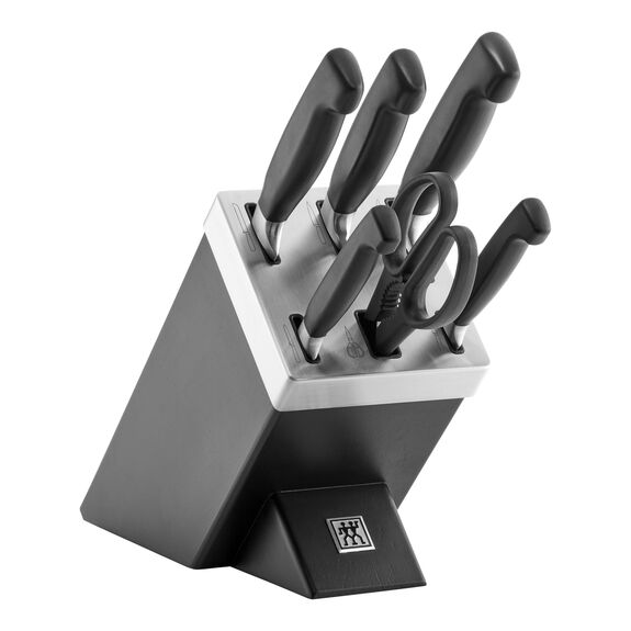 Zwilling, Set Coltelli con ceppo a sistema autoaffilante Nero, Four Star, 7pz