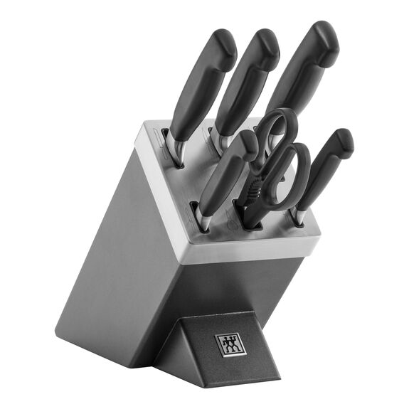 Zwilling, Set Coltelli con ceppo a sistema autoaffilante Grigio, Four Star, 7pz