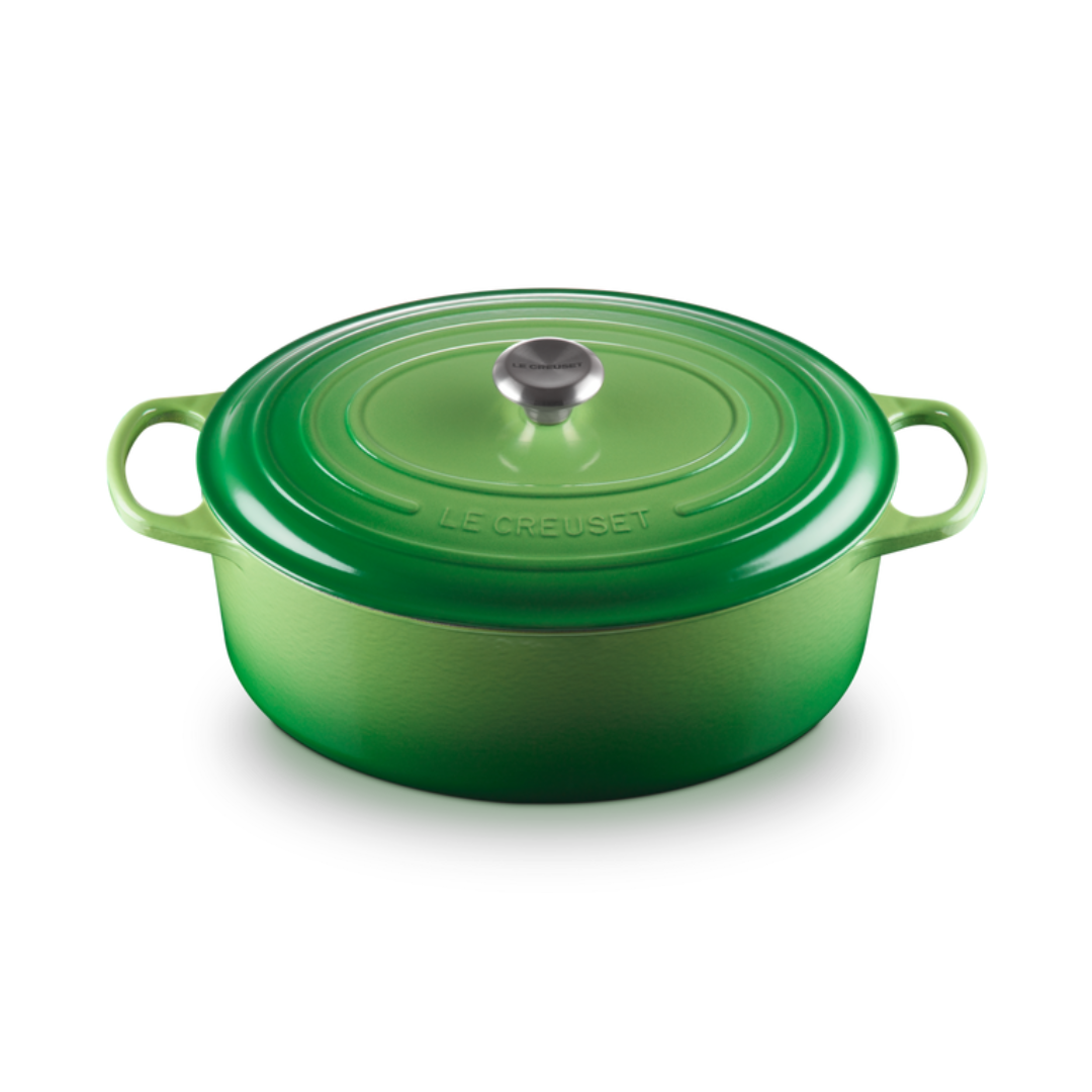 Le Creuset, Cocotte ovale Evolution in ghisa vetrificata, Verde Bamboo, 35cm