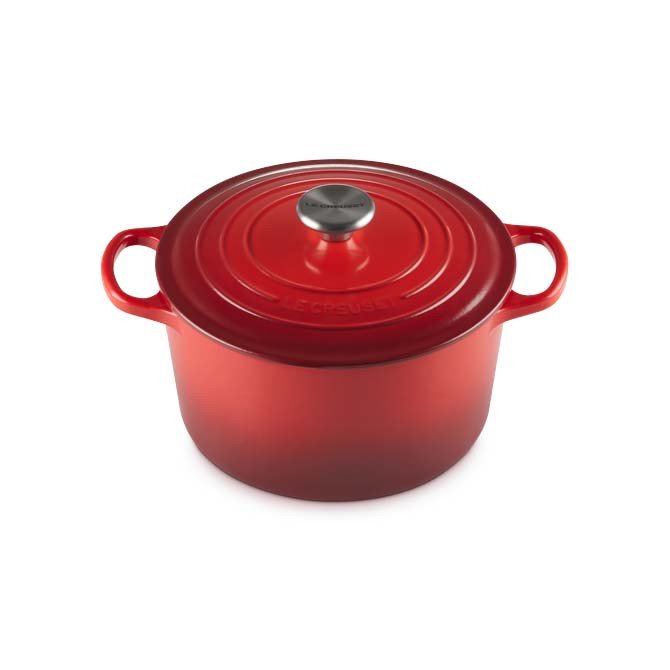 Le Creuset, Cocotte profonda rotonda Evolution in ghisa vetrificata, Ciliegia, 24cm