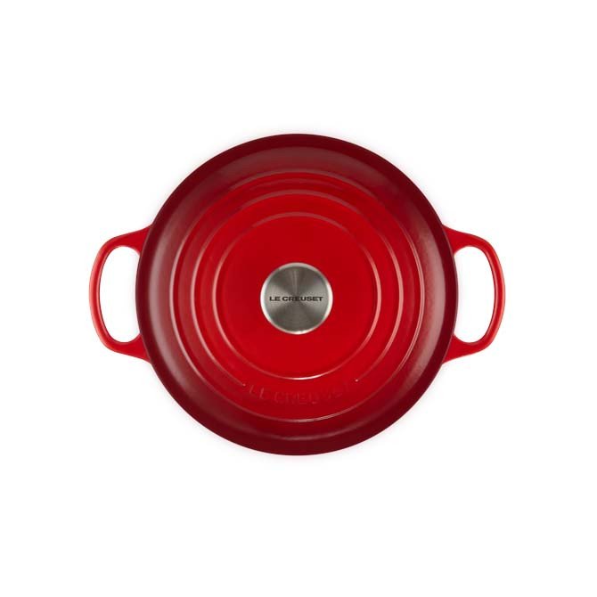 Le Creuset, Cocotte profonda rotonda Evolution in ghisa vetrificata, Ciliegia, 24cm