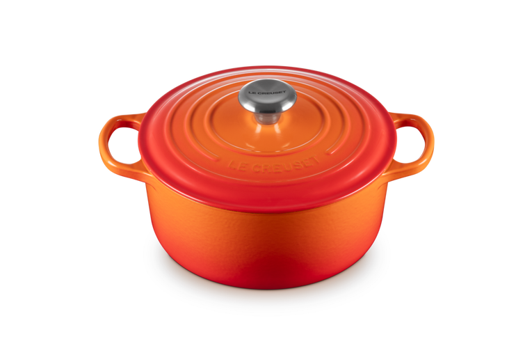 Le Creuset, Cocotte Rotonda Evolution, Ghisa Vetrificata, Ø 24cm, Colore Arancio