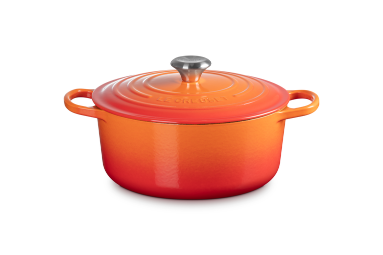 Le Creuset, Cocotte Rotonda Evolution, Ghisa Vetrificata, Ø 26cm, Colore Arancio