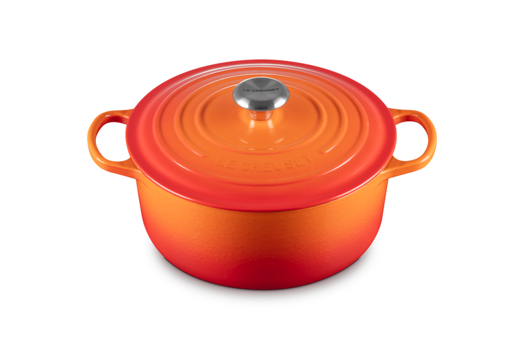 Le Creuset, Cocotte Rotonda Evolution, Ghisa Vetrificata, Ø 26cm, Colore Arancio