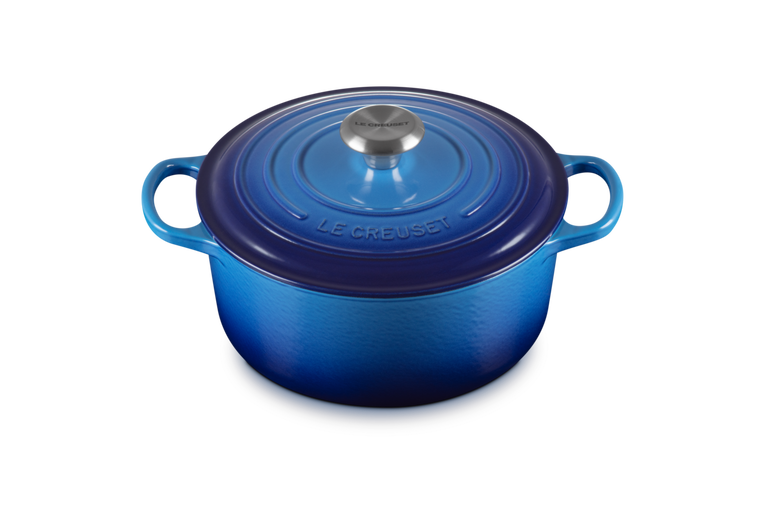 Le Creuset, Cocotte Rotonda Evolution, Ghisa Vetrificata, Ø 24cm, Colore Azure