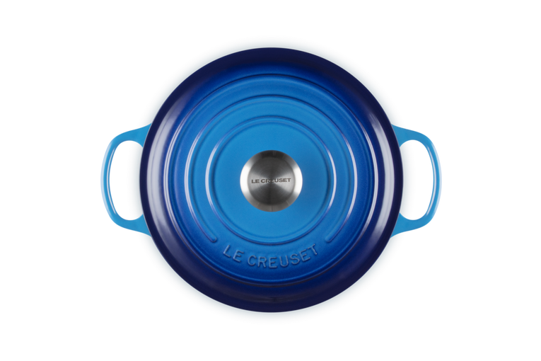 Le Creuset, Cocotte Rotonda Evolution, Ghisa Vetrificata, Ø 24cm, Colore Azure