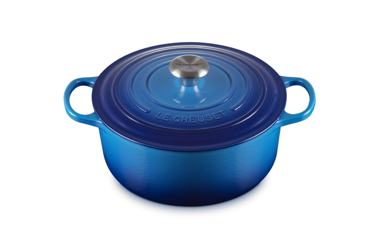 Le Creuset, Cocotte Rotonda Evolution, Ghisa Vetrificata, Ø 26cm, Colore Azure