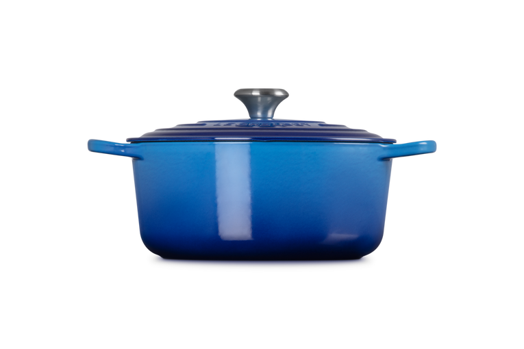 Le Creuset, Cocotte Rotonda Evolution, Ghisa Vetrificata, Ø 26cm, Colore Azure