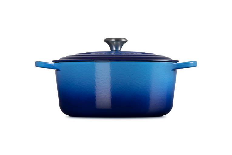 Le Creuset, Cocotte Rotonda Evolution in Ghisa Vetrificata, Ø 28cm, Azure