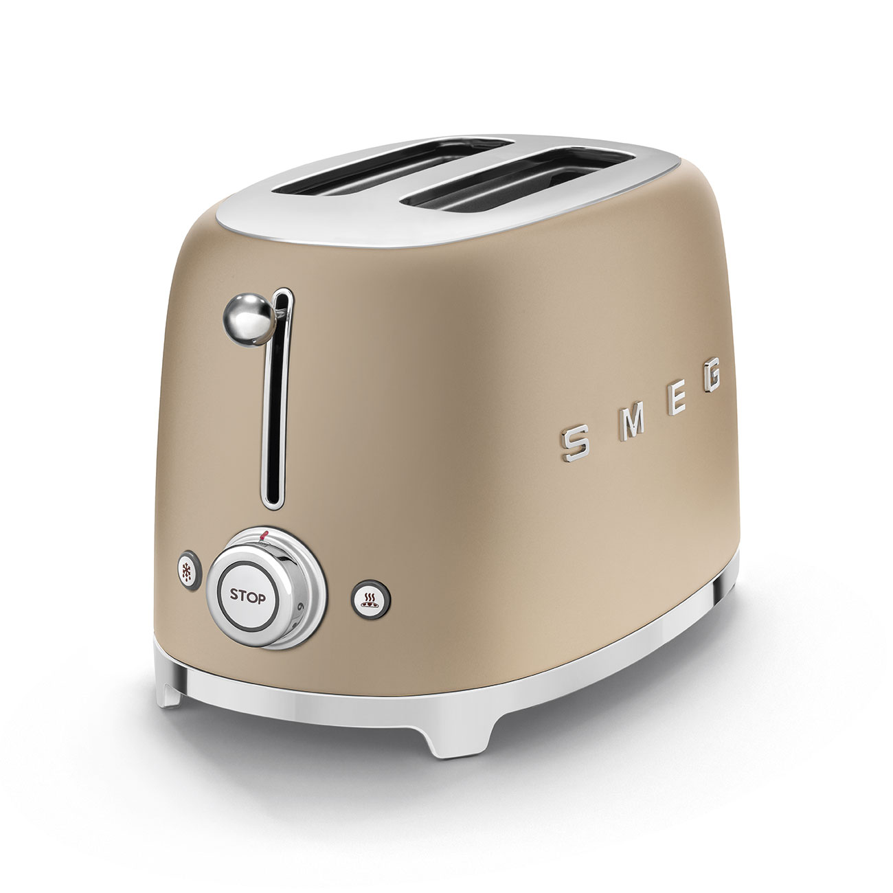 Smeg, Tostapane 2 fette Champagne Opaco, Estetica 50's Style, TSF01CHMEU