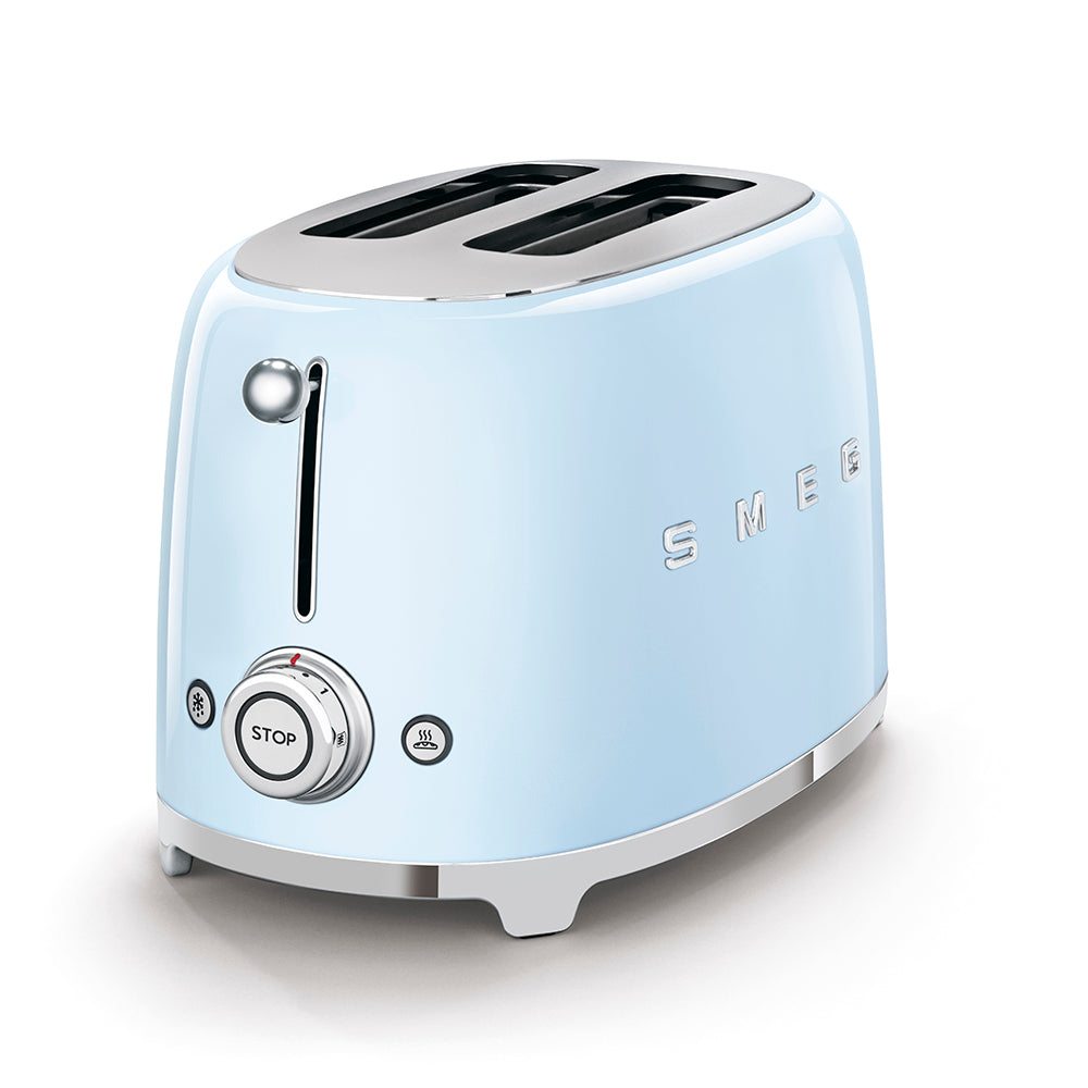 Smeg, Tostapane 2 fette Azzurro Lucido, Estetica 50's Style, TSF01PBEU