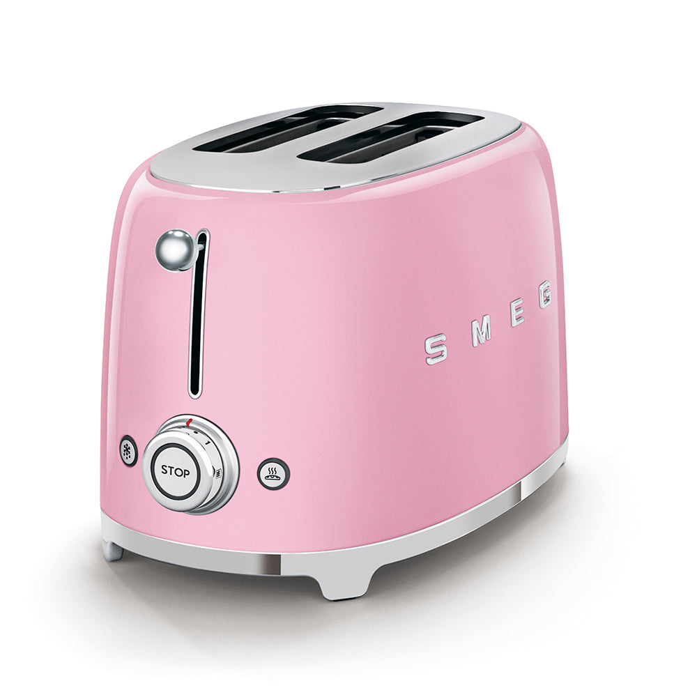 Smeg, Tostapane 2 fette Rosa Lucido, Estetica 50's Style, TSF01PKEU