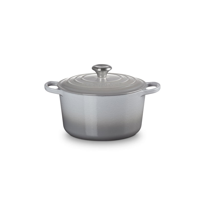 Le Creuset, Cocotte profonda rotonda Evolution in ghisa vetrificata, Mist Grey, 24cm