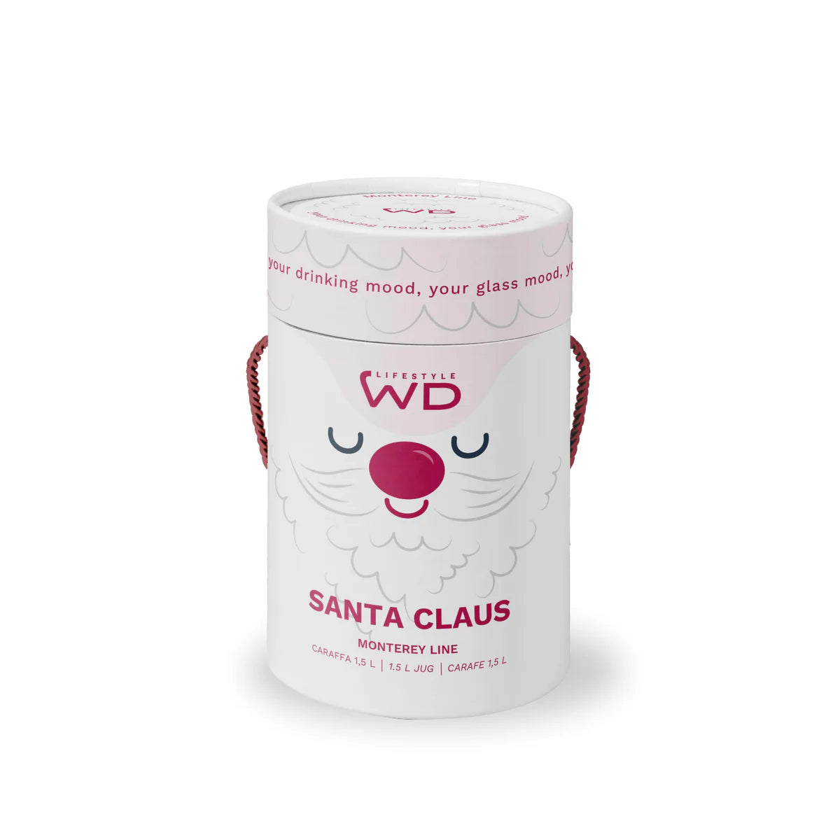 Caraffa in vetro borosilicato - 1,2 L / Decoro Babbo Natale