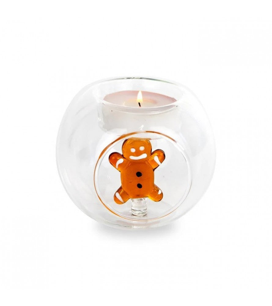 Set 4 Porta candele in vetro / Decoro Natalizio