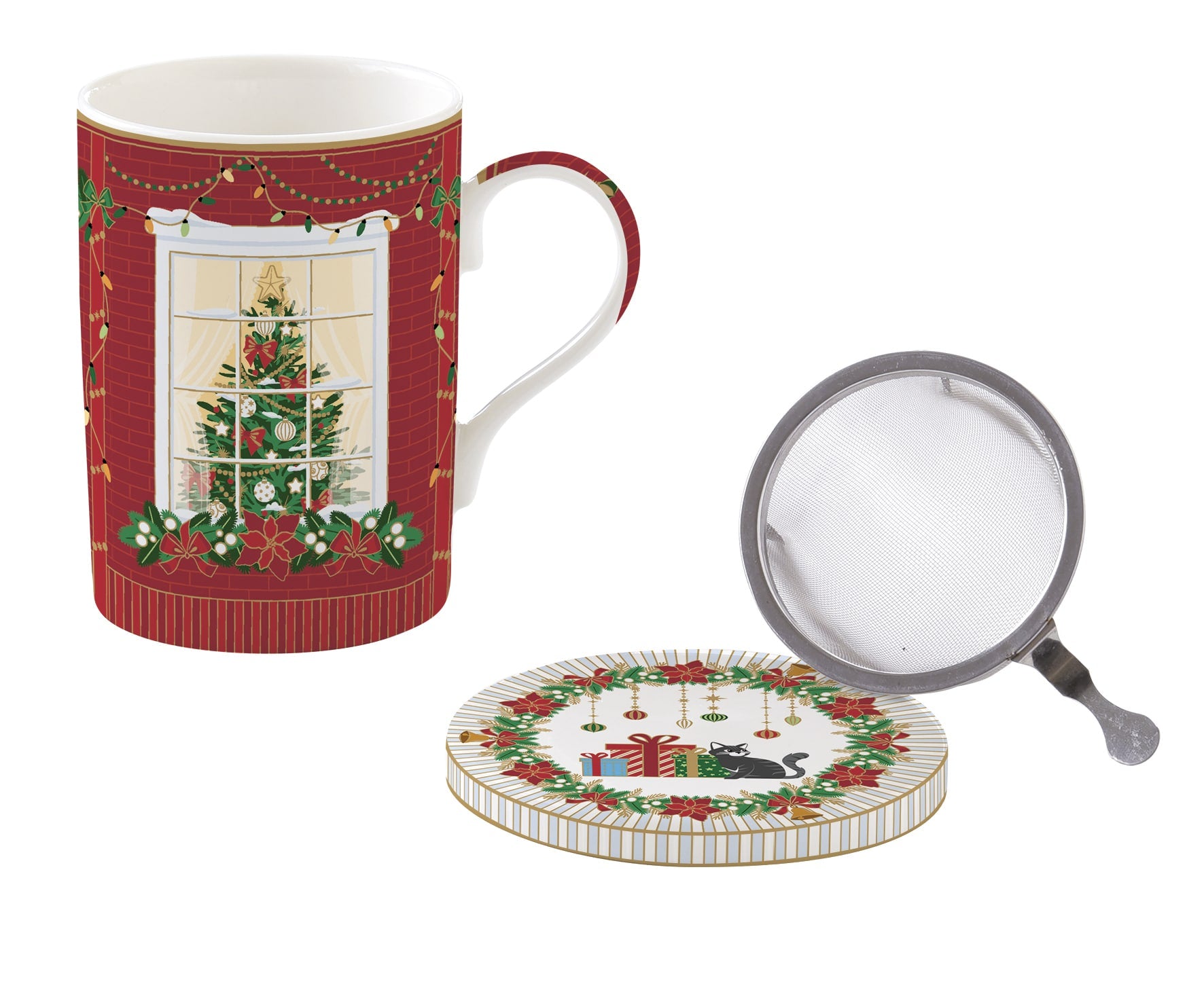 Mug e sottobicchiere con infusiera - 350 ml